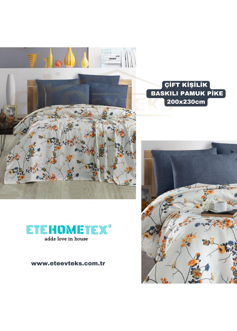 ETEHOMETEX ÇİFT KİŞİLİK BASKILI PAMUK PİKE ARLES 8696474231886 ETEHOMETEX ÇİFT KİŞİLİK BASKILI PAMUK PİKE ARLES 8696474231886